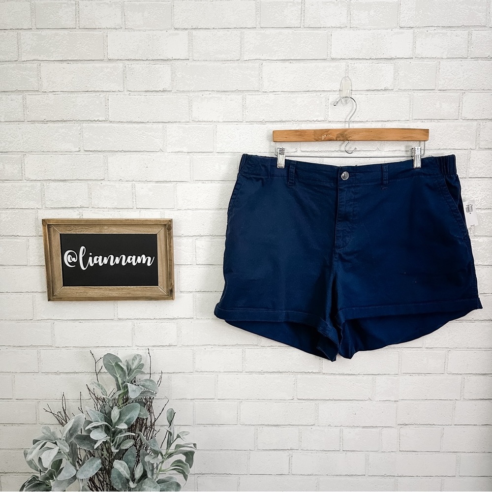 OLD NAVY Navy Stretch Rolled 3.5” Shorts